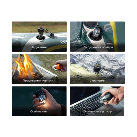 Насос-ліхтар кемпінговий Flextail Max Pump 3, помаранчевий