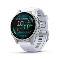 Garmin Fenix 8 AMOLED (43 мм) сріблястий/білий камінь