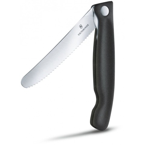 Кухонний ніж Victorinox SwissClassic Foldable Paring лезо 11см хвил. з чорн. ручкою (блістер)