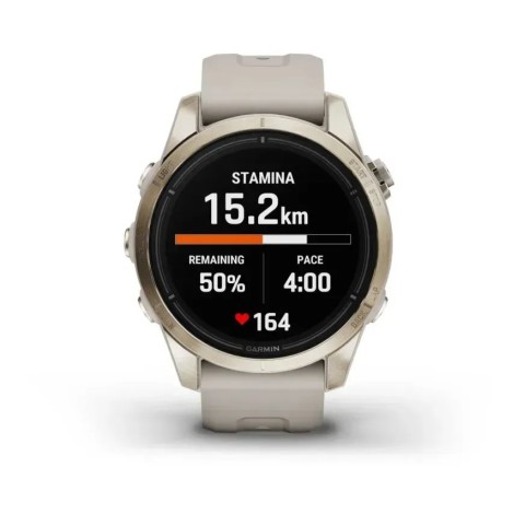 Смарт-годинник Garmin epix Pro Gen 2 Sapphire Edition (42мм) ніжно-золотистий зі світло-пісочним ремінцем