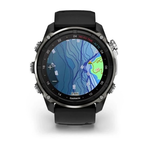 Смарт-часы Garmin Descent Mk3i (51 мм) серебрянно-черные PVD титановые с черно/серым силиконовым ремешком