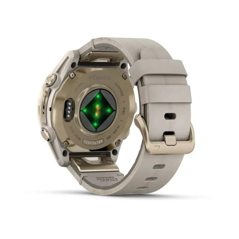 Смарт-часы Garmin fenix 8 AMOLED (43 мм) Sapphire золотистий/известняково-серый кожаный ремешок эксклюзив
