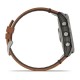 Смарт-годинник Garmin fenix 7X Sapphire Solar титановий з каштановим шкіряним ремінцем