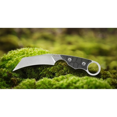 Ніж фіксований туристичний Ruike FS68, (8.6 см) 14C28N / G10 чорний
