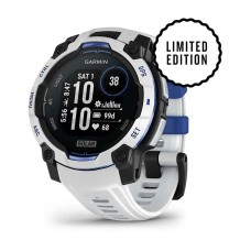 Смарт-годинник Garmin Instinct 3 (45 мм) Solar білий камінь/білий/синя блискавка
