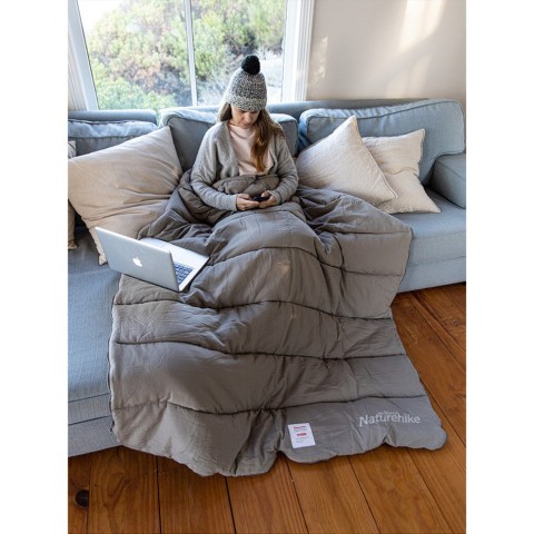 Спальний мішок з капюшоном із звичайним мішком для зберігання Naturehike M300 CNK2350WS023, сірий, правий