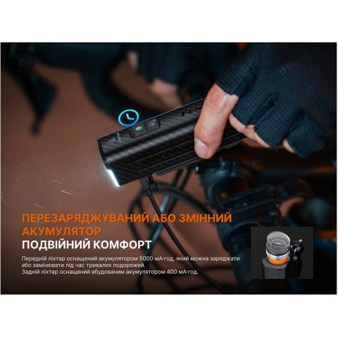 Комплект велофар (передняя+задняя) Fenix BC28R