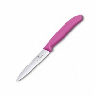 Кухонний ніж Victorinox SwissClassic Paring лезо 10см хвил. з рож. ручкою