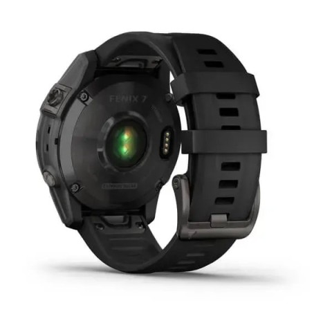 Смарт-часы Garmin fenix 7 Sapphire Solar карбоново-серые титановые DLC с черным ремешком