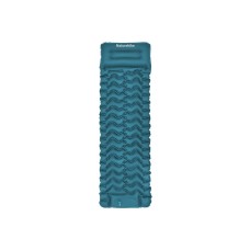 Матрац туристичний надувний одномісний  Naturehike CNK2550WS019, 200х60х6.5 см, синій із вбудованою помпою для надування