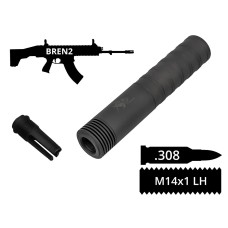Глушник розбірний 2в1 з полум'ягасником AFTactical S44F24 .308 M14x1 BREN2