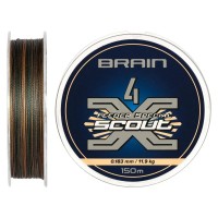 Шнур Brain Scout 4X 150m (camo) 0.183mm 11.9kg