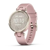 Смарт-часы Garmin Lily Sport с кремово-золотистым безелем, розовым корпусом и силиконовым ремешком