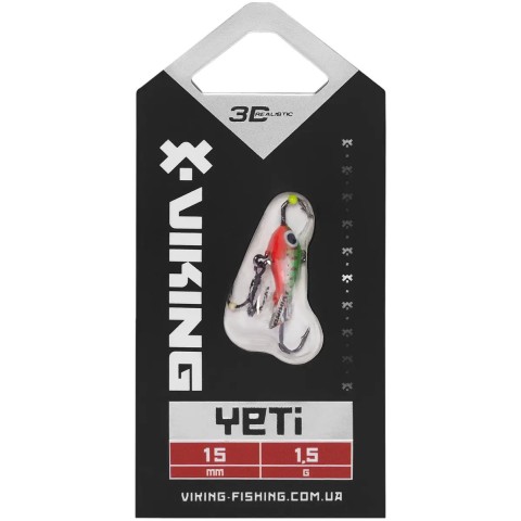 Балансир Viking Fishing Yeti Ice Jig 15mm 1.5g #27 Trout Green