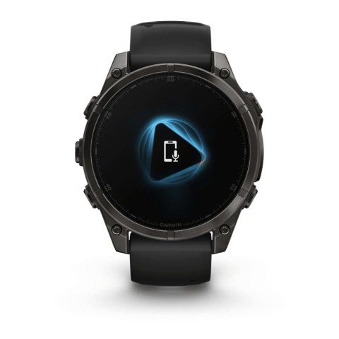 Спортивний годинник Garmin Fenix 8 Amoled 47мм Sapphire Carbon Gray Titanium з сірим силіконовим ремінцем 010-02904-21