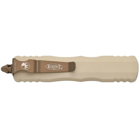 Нож Microtech Dirac, D/E Burnt Bronze Standard champagne
