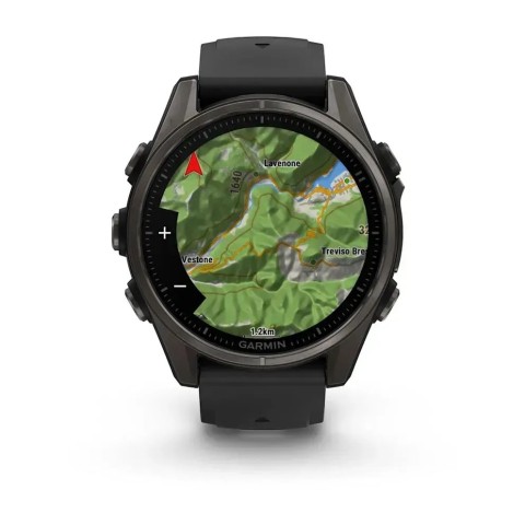 Смарт-годинник Garmin fenix 8 AMOLED (43 мм) Sapphire карбоново-сірий DLC титан чорний/гравійно-сірий