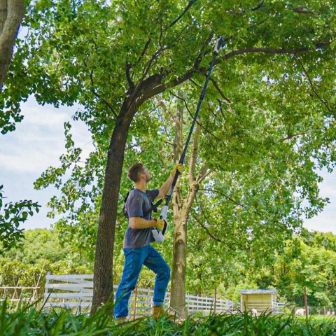 Висоторіз-кущоріз Litheli телескопічний, 340 мм, живлення від павербанку (УМБ Litheli Power Bank 20000 mAh, 45 W, 2,5 А в комплекті)