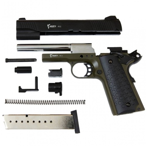 Стартовый пистолет KUZEY 911#2 Black/Green Grips