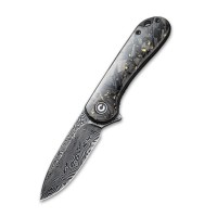 Ніж складаний кишеньковий Civivi Elementum, (7.5 см) Damascus / Carbon Fiber сірий