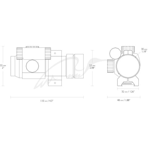 Приціл коліматорний Hawke Sport Dot 1x30. 4 MOA. Weaver/Ластівчин хвіст