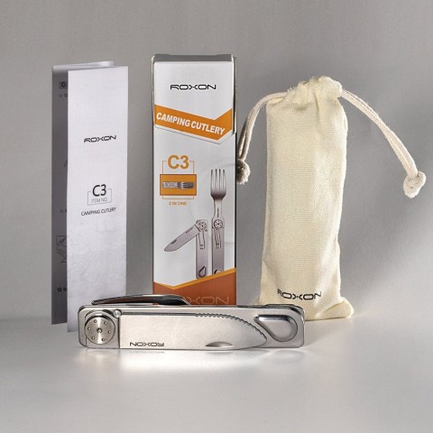 Набір столових приладів Roxon C3 2в1 (ніж, виделка), нержавіюча сталь, магнітне з'єднання