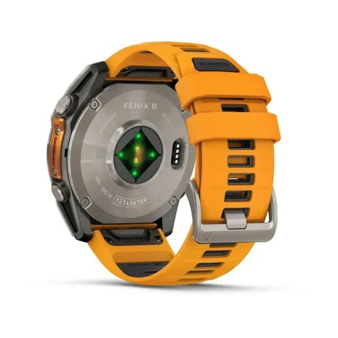 Смарт-годинник Garmin fenix 8 AMOLED (51 мм) Sapphire титан помаранчевий/графіт