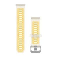 Швидкозмінні ремінці Garmin силіконові (20 мм) напівпрозорі кольору слонової кістки/манго із сріблястою фурнітурою