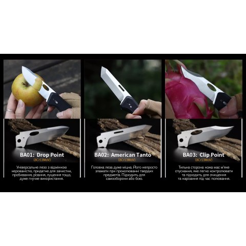 Ніж складаний Roxon S502U, чорний