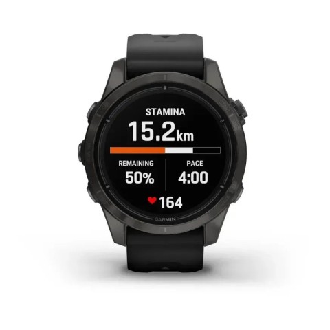 Смарт-часы Garmin epix Pro Gen 2 Sapphire Edition (42мм) карбоново-серые титановые DLC с черным ремешком