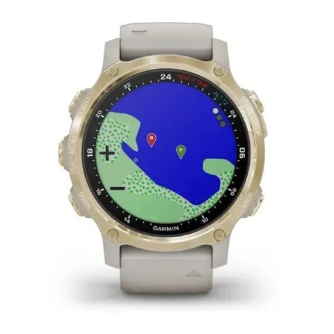 Смарт-годинник Garmin Descent Mk2S світло-золотистий з пісочним ремінцем