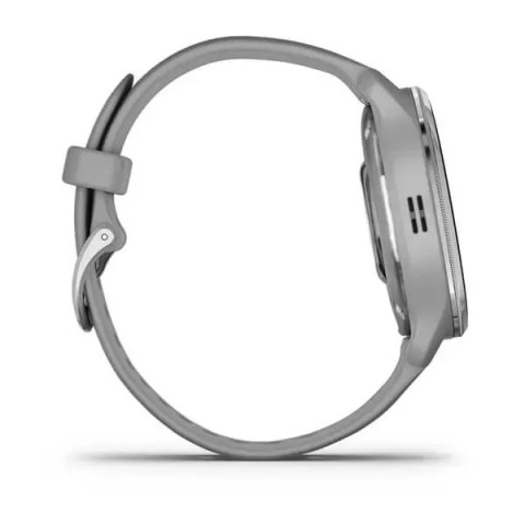 Смарт-годинник Garmin Venu 2 Plus сірий зі сріблястим безелем і силіконовим ремінцем
