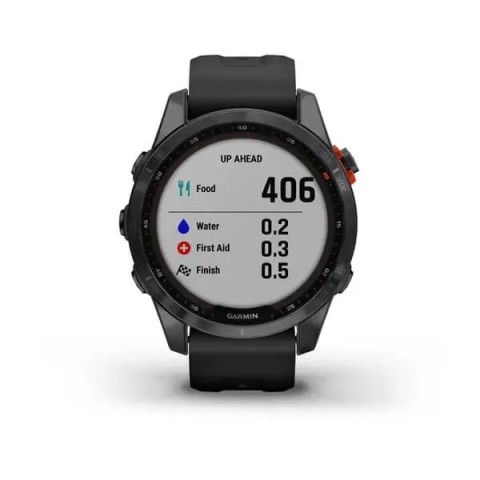 Смарт-часы Garmin fenix 7S Solar сланцево-серые с черным ремешком