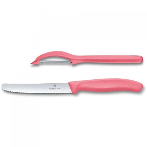 Набір кухонний Victorinox SwissClassic Paring Set 2шт з св.черв. ручкою (ніж, овочечистка Universal) у подар.упак.