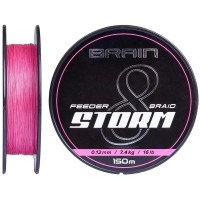 Шнур Brain Storm 8X (pink) 150m 0.06mm 8lb/3.8kg