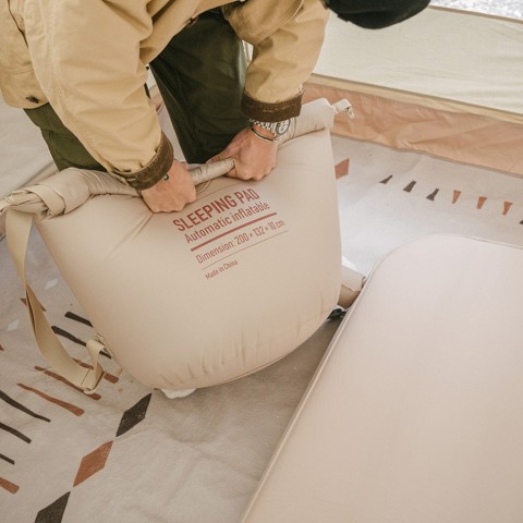 Матрац туристичний самонадувний одномісний Naturehike NH20DZ002, 200x76x6 см, бежевий