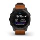 Смарт-часы Garmin epix Gen 2 Sapphire черные титановые с каштановым кожаным ремешком