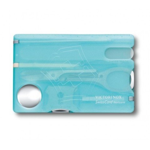 Ніж Victorinox Swisscard Nailcare 82х54х4мм,12функ,блакит.прозор