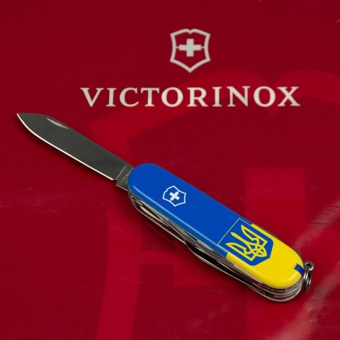 Ніж Huntsman Ukraine 91мм/15функ /Герб на прапорі верт.