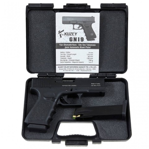 Стартовый пистолет KUZEY GN-19#2 Black/Black Grips