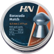 Пули пневм H&N Baracuda Match, 4,5 мм , 0,69 г, 400 шт/уп