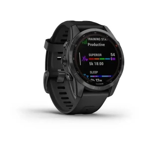 Смарт-часы Garmin fenix 7S Solar сланцево-серые с черным ремешком
