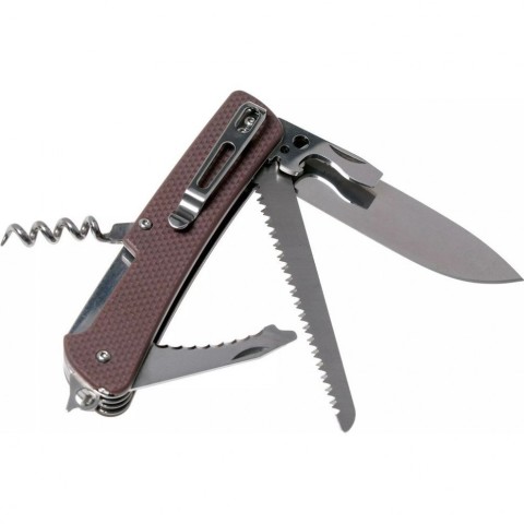 Багатофункціональний ніж Ruike Criterion L32, (8.5 см) 12C27 / G10 коричневий, 13 інстр.