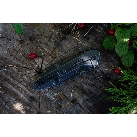 Ніж складаний туристичний Ruike P128-SB, (9.3 см) 14C28N / 3cr14n чорний