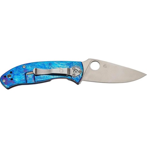 Ніж Spyderco Tenacious, D-2, Titanium blue