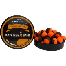 Бойлы Crazy Carp Hybrid Wafters 12mm Black Opium & Mango (55шт/уп)