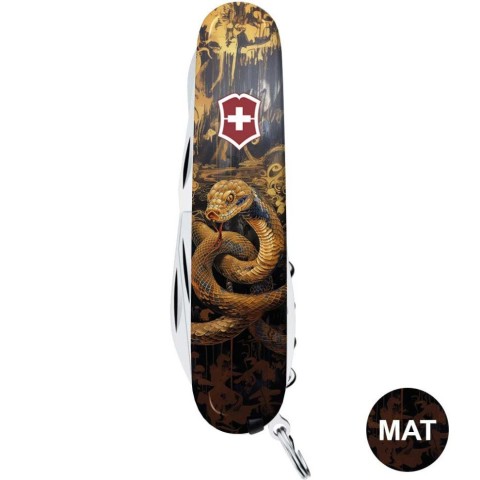 Ніж Victorinox Climber Zodiac 91мм,14функ ,Золота дерев'яна змія