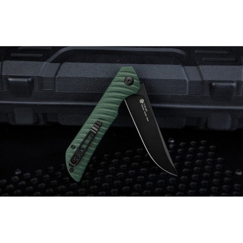 Ніж складаний туристичний Ruike P122-MG, (9.2 см) 14C28N / мікарта темно-зелений