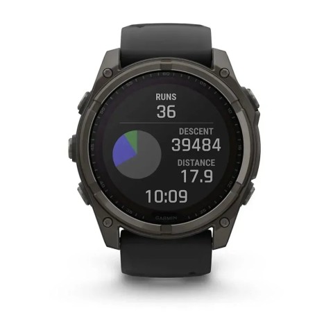 Смарт-годинник Garmin fenix 8 (51 мм) Sapphire Solar карбоново-сірий DLC титан чорний/гравійно-сірий