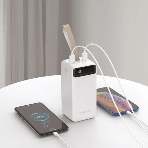 Повербанк Titanum 741S 22.5W White 50000mAh